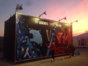 Gerüst-Sonderkonstruktion für das League of Legends Finale (Mercedes Benz Arena)